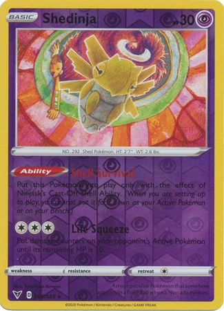 <transcy>بطاقة بوكيمون Vivid Voltage 066/185 66/185 Shedinja Reverse Holo Rare</transcy>