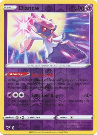 <transcy>بطاقة بوكيمون Vivid Voltage 079/185 79/185 Diancie Reverse Holo Rare</transcy>