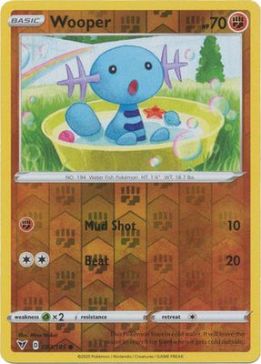 Pokemon Card Vivid Voltage 083/185 83/185 Wooper Reverse Holo Common