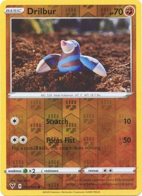 Pokemon Card Vivid Voltage 091/185 91/185 Drilbur Reverse Holo Common