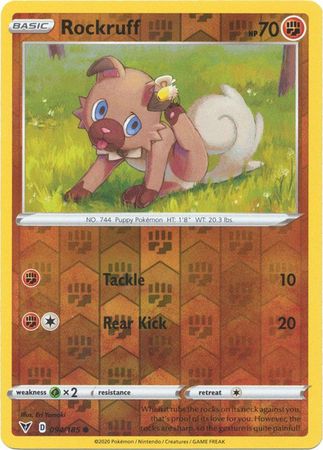 Pokemon Card Vivid Voltage 094/185 94/185 Rockruff Reverse Holo Common