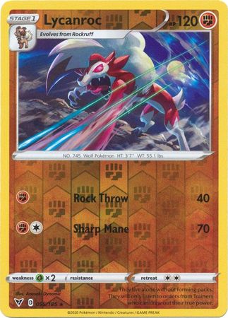 <transcy>Pokemon Card Vivid Voltage 095/185 95/185 Lycanroc Reverse Holo Selten</transcy>