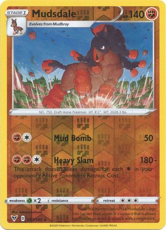 <transcy>Pokemon Card Vivid Voltage 097/185 97/185 Mudsdale Reverse Holo Selten</transcy>