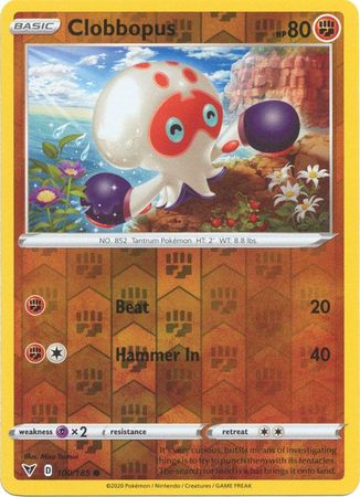 Pokemon Card Vivid Voltage 100/185 100/185 Clobbopus Reverse Holo Common