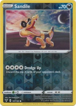 Pokemon Card Vivid Voltage 107/185 107/185 Sandile Reverse Holo Common