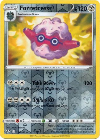 <transcy>Pokemon Card Vivid Voltage 114/185 114/185 Forretress Reverse Holo Sjælden</transcy>