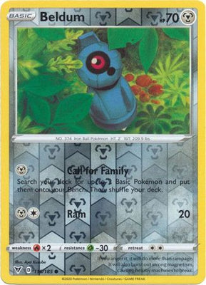 Pokemon Card Vivid Voltage 116/185 116/185 Beldum Reverse Holo Common