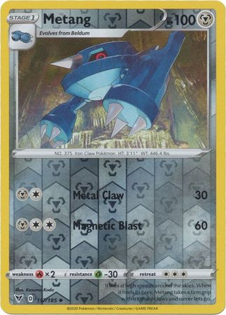 <transcy>Pokemon Card Vivid Voltage 117/185 117/185 Metang Reverse Holo Gelegentlich</transcy>