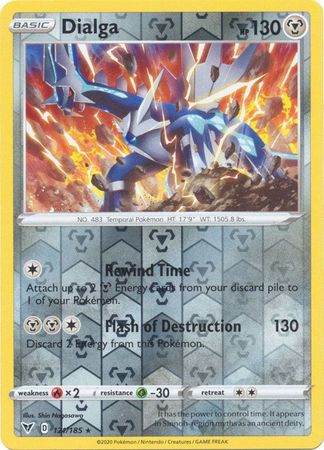 <transcy>Pokemon Card Vivid Voltage 121/185 121/185 Dialga Reverse Holo Sjælden</transcy>