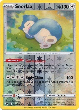 Pokemon Card Vivid Voltage 131/185 131/185 Snorlax Reverse Holo Rare