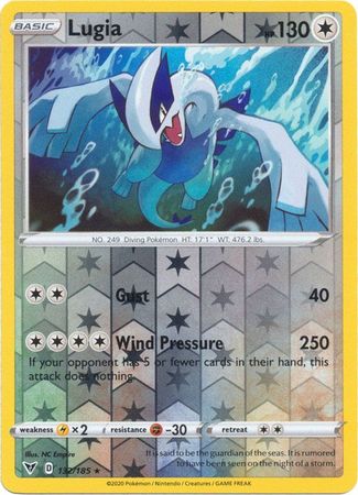 (S) Pokemon Card Vivid Voltage 132/185 132/185 Lugia Reverse Holo Rare