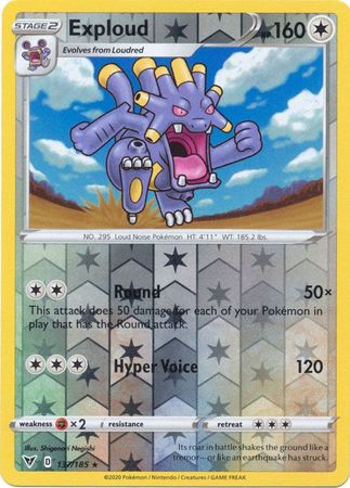 Pokemon Card Vivid Voltage 137/185 137/185 Exploud Reverse Holo Rare