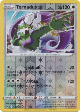 <transcy>Pokémon-kort Levende spænding 142/185 142/185 Tornadus Reverse Holo Sjælden</transcy>