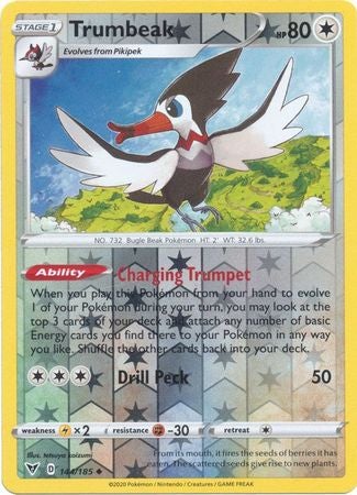 Pokemon Card Vivid Voltage 144/185 144/185 Trumbeak Reverse Holo Uncommon