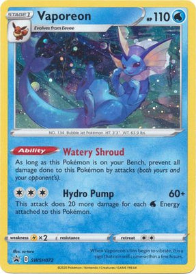 Pokemon Card SWSH Black Star Promos SWSH072 Vaporeon