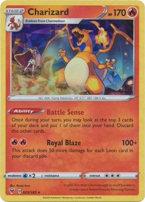 <transcy>Pokemon Card Vivid Voltage 025/185 25/185 Charizard Shattered Rare (Themendeck)</transcy>