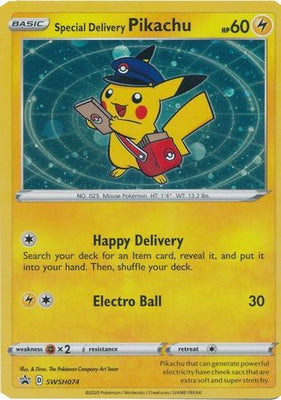 Pokemon Card SWSH Black Star Promos SWSH074 Special Delivery Pikachu