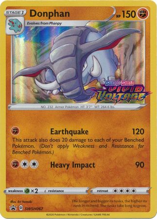 (S) Pokemon Card SWSH Black Star Promos SWSH067 Donphan Prerelease promo