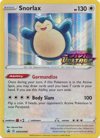 <transcy>Pokemon Karte SWSH Black Star Promos SWSH068 Snorlax Prerelease Teilnahme Promo</transcy>