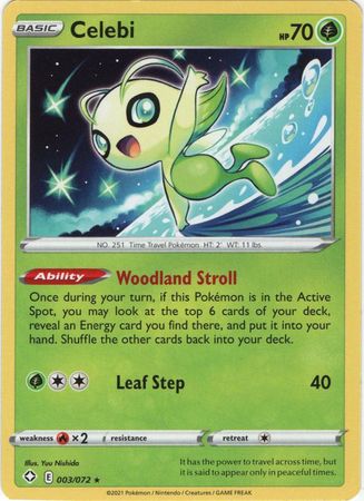 Pokemon Card Shining Fates 003/072 3/72 Celebi Rare