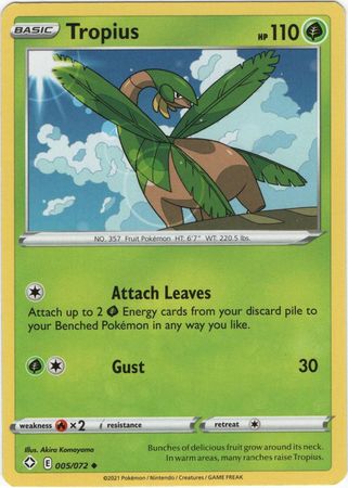 Pokemon Card Shining Fates 005/072 5/72 Tropius Uncommon