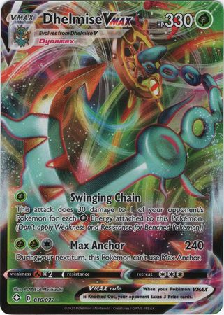 Pokemon Card Shining Fates 010/072 10/72 Dhelmise VMAX Ultra Rare