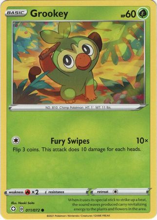 Pokemon Card Shining Fates 011/072 11/72 Grookey Common