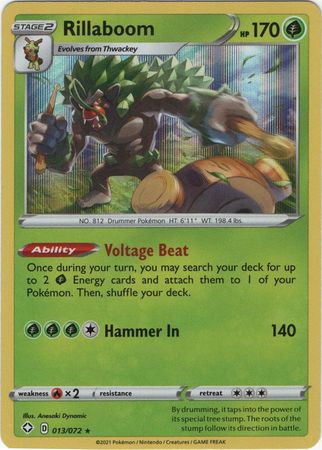 Pokemon Card Shining Fates 013/072 13/72 Rillaboom Holo Rare