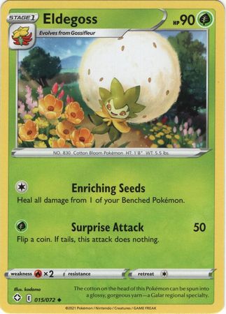 <transcy>Pokemon Card Shining Fates 015/072 15/72 Eldegoss Ikke almindelig</transcy>