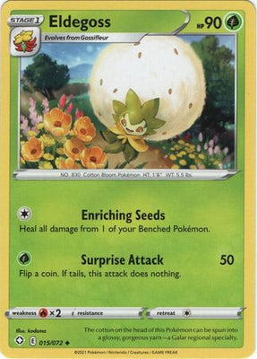 Pokemon Card Shining Fates 015/072 15/72 Eldegoss Uncommon
