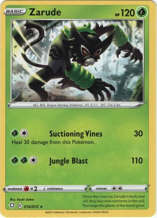 Pokemon Card Shining Fates 016/072 16/72 Zarude Rare