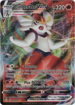 <transcy>Pokemon Card Shining Fates 019/072 19/72 Cinderace VMAX Ultra Sjælden</transcy>