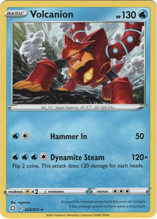 Pokemon Card Shining Fates 025/072 25/72 Volcanion Rare