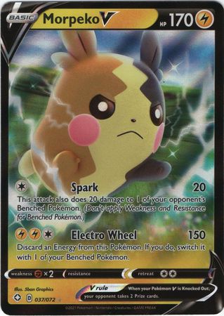 Pokemon Card Shining Fates 037/072 37/72 Morpeko V Ultra Rare