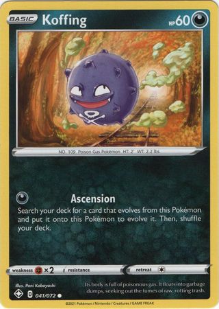 Pokemon Card Shining Fates 041/072 41/72 Koffing Common