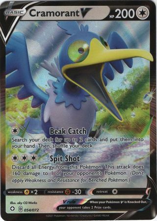 Pokemon Card Shining Fates 054/072 54/72 Cramorant V Ultra Rare