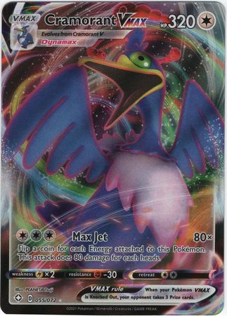 Pokemon Card Shining Fates 055/072 55/72 Cramorant VMAX Ultra Rare