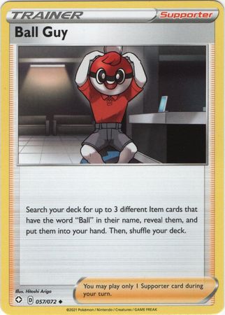 Pokemon Card Shining Fates 057/072 57/72 Ball Guy Supporter Uncommon