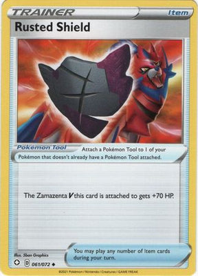 <transcy>Pokemon Card Shining Fates 061/072 61/72 Rusted Shield Item Ikke almindelig</transcy>