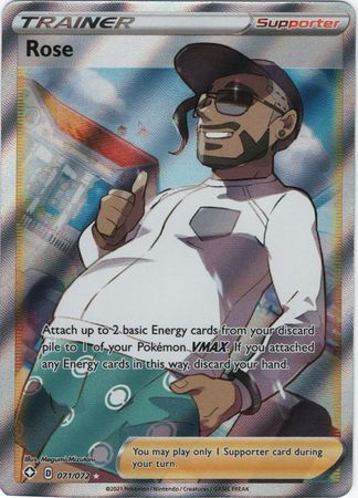 Pokemon Card Shining Fates 071/072 71/72 Rose Supporter Full Art Rare