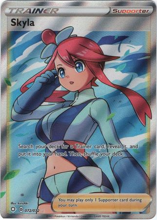 (S) Pokemon Card Shining Fates 072/072 72/72 Skyla Supporter Full Art Rare