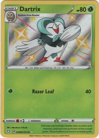 (S) Pokemon Card Shining Fates SV002/SV122 SV2/SV122 Dartrix Shiny Rare