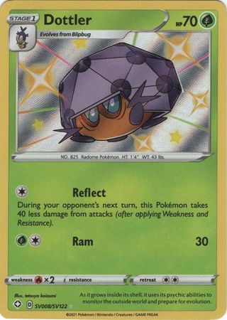 Pokemon Card Shining Fates SV008/SV122 SV8/SV122 Dottler Shiny Rare