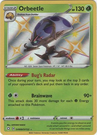 <transcy>Pokemon Card Shining Fates SV009 / SV122 SV9 / SV122 Orbeetle Shiny Rare</transcy>