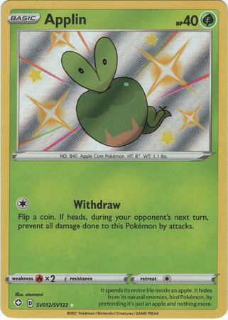 <transcy>Pokemon Card Shining Fates SV012 / SV122 SV12 / SV122 Applin skinnende sjælden</transcy>