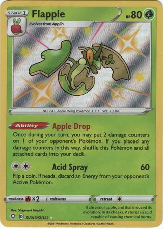 <transcy>Pokemon Card Shining Fates SV013 / SV122 SV13 / SV122 Flapple Shiny Sjælden</transcy>