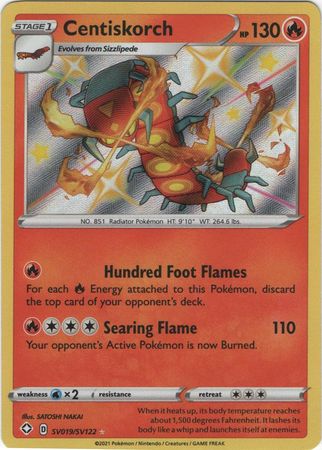 Pokemon Card Shining Fates SV019/SV122 SV19/SV122 Centiskorch Shiny Rare