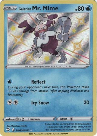 <transcy>Pokemon Card Shining Fates SV020 / SV122 SV20 / SV122 Galarian Mr. Mime Shiny Rare</transcy>