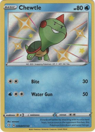 <transcy>Pokemon Card Shining Fates SV028 / SV122 SV28 / SV122 Chewtle Shiny Rare</transcy>