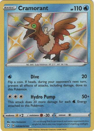 Pokemon Card Shining Fates SV030/SV122 SV30/SV122 Cramorant Shiny Rare